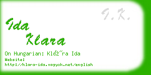 ida klara business card